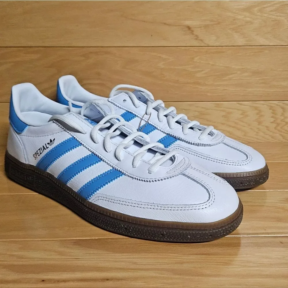 Adidas Originals Handball Spezial White Blue Gum Sole Mens Shoe Trainer IE3607 - Picture 3 of 12